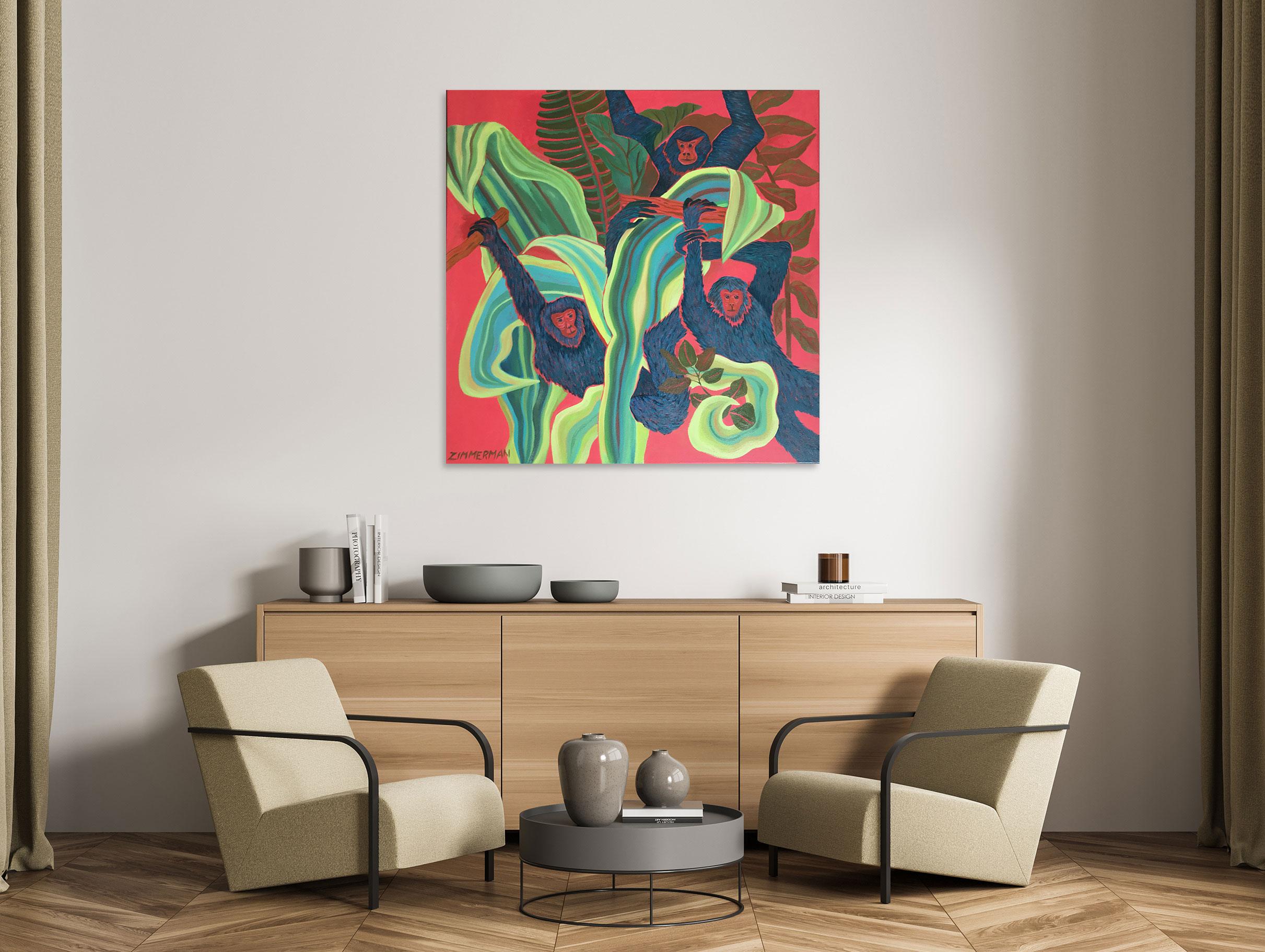 Monkeying Around - Pintura de animales por Marc - Painting de Marc Zimmerman