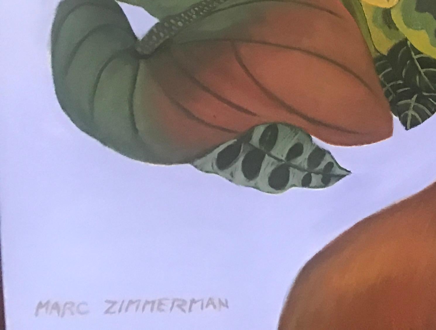 Amérindien ( f) - Peinture de portrait - Art conceptuel de Marc Zimmerman en vente 3