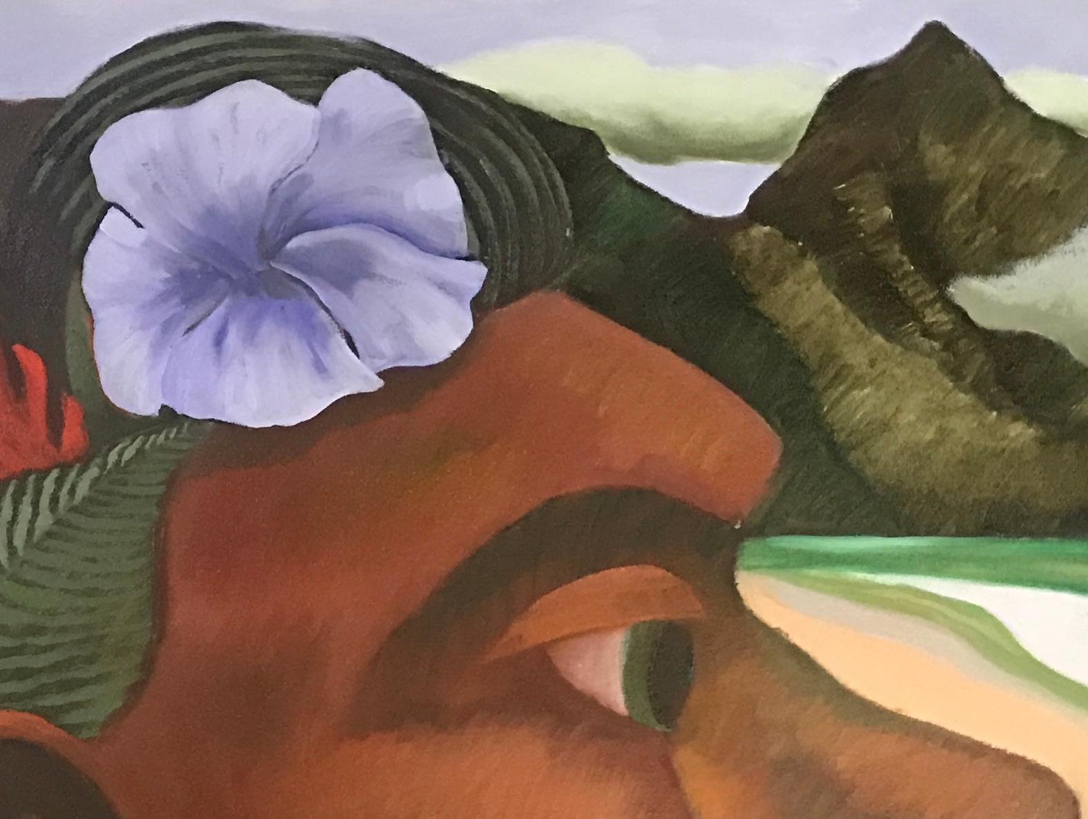 Amérindien ( f) - Peinture de portrait - Art conceptuel de Marc Zimmerman en vente 4