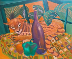 Orange Katze – Tiergemälde von Marc Zimmerman