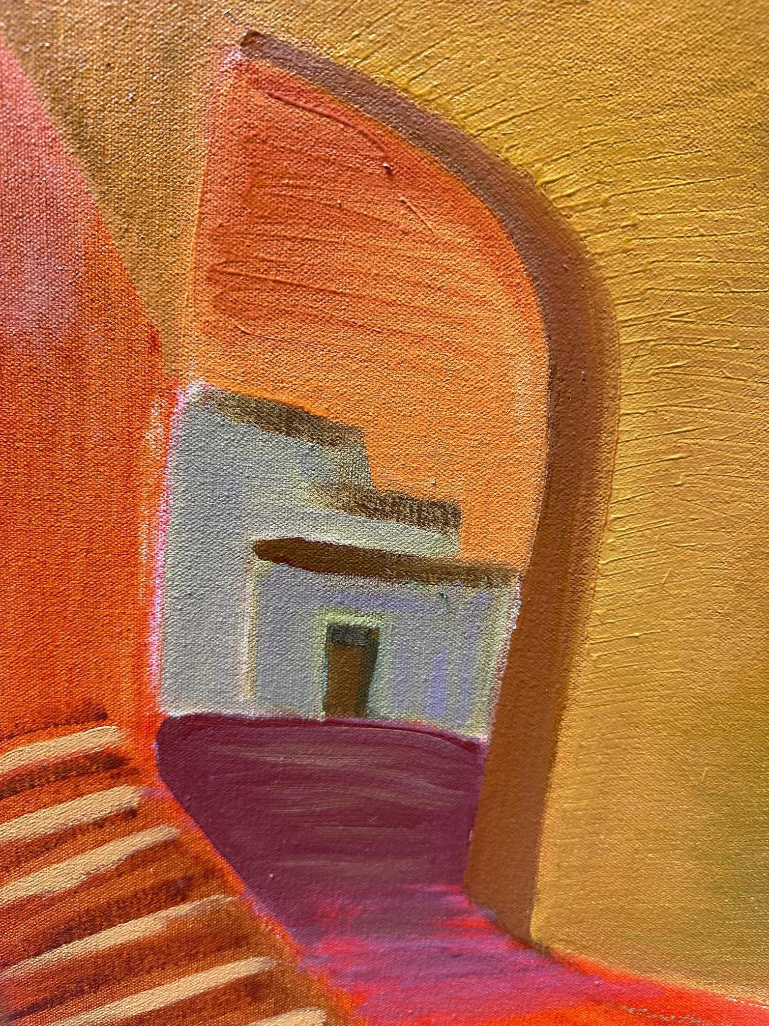 Orange Village - Paesaggio urbano dipinto da Marc Zimmerman in vendita 4