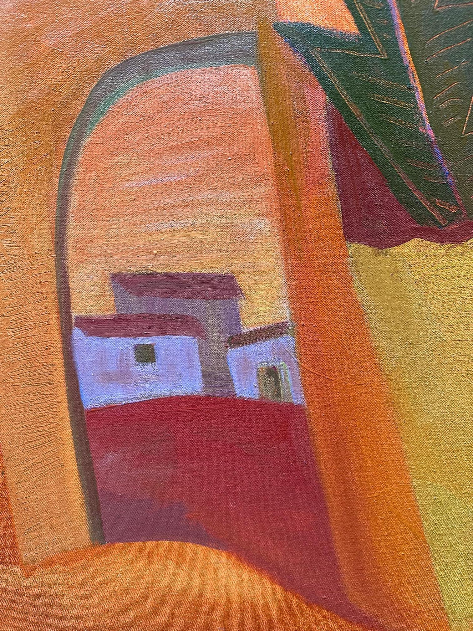 Orange Village - Paesaggio urbano dipinto da Marc Zimmerman in vendita 6