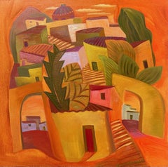 Orange Village - Paesaggio urbano dipinto da Marc Zimmerman