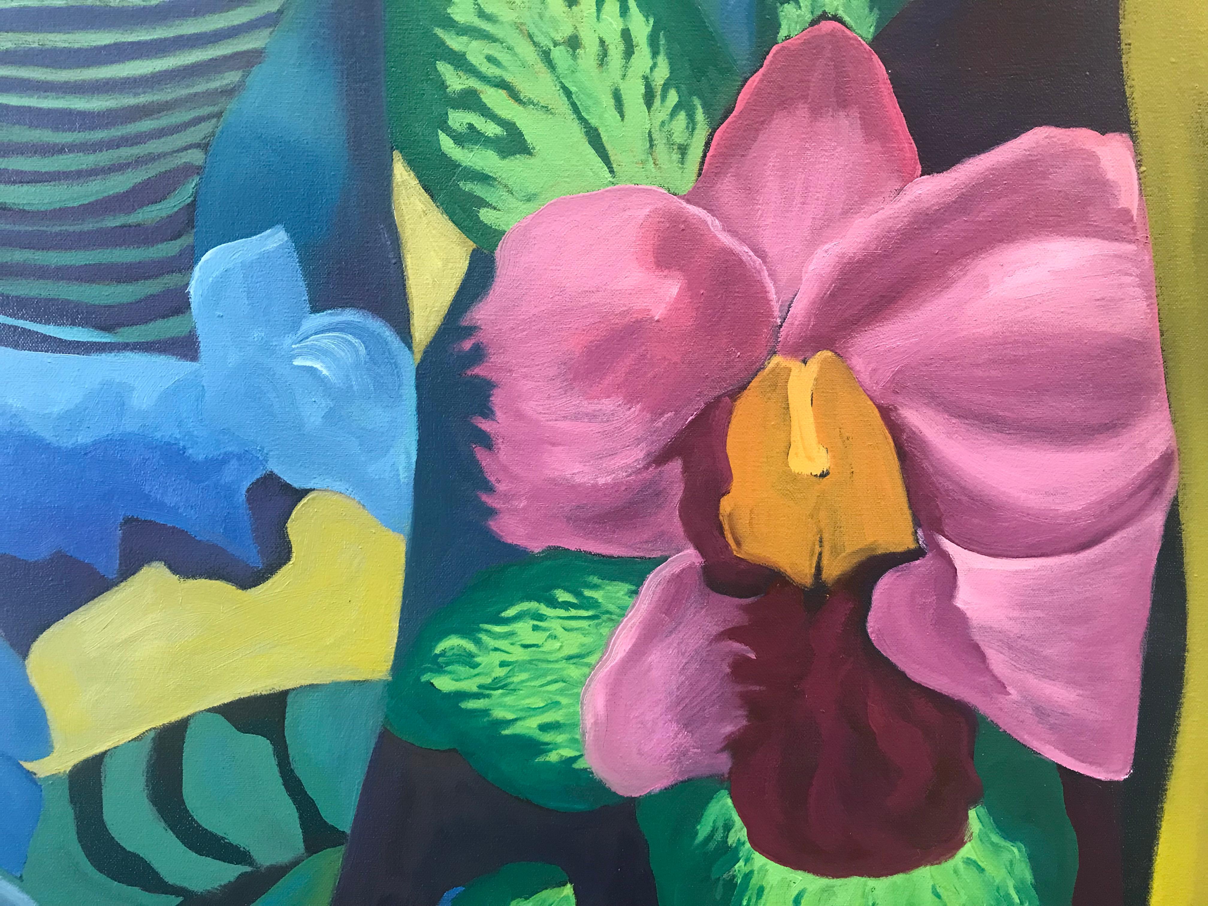 Abstraction de l'orchidée - Peinture abstraite - Huile sur toile de Marc Zimmerman en vente 2
