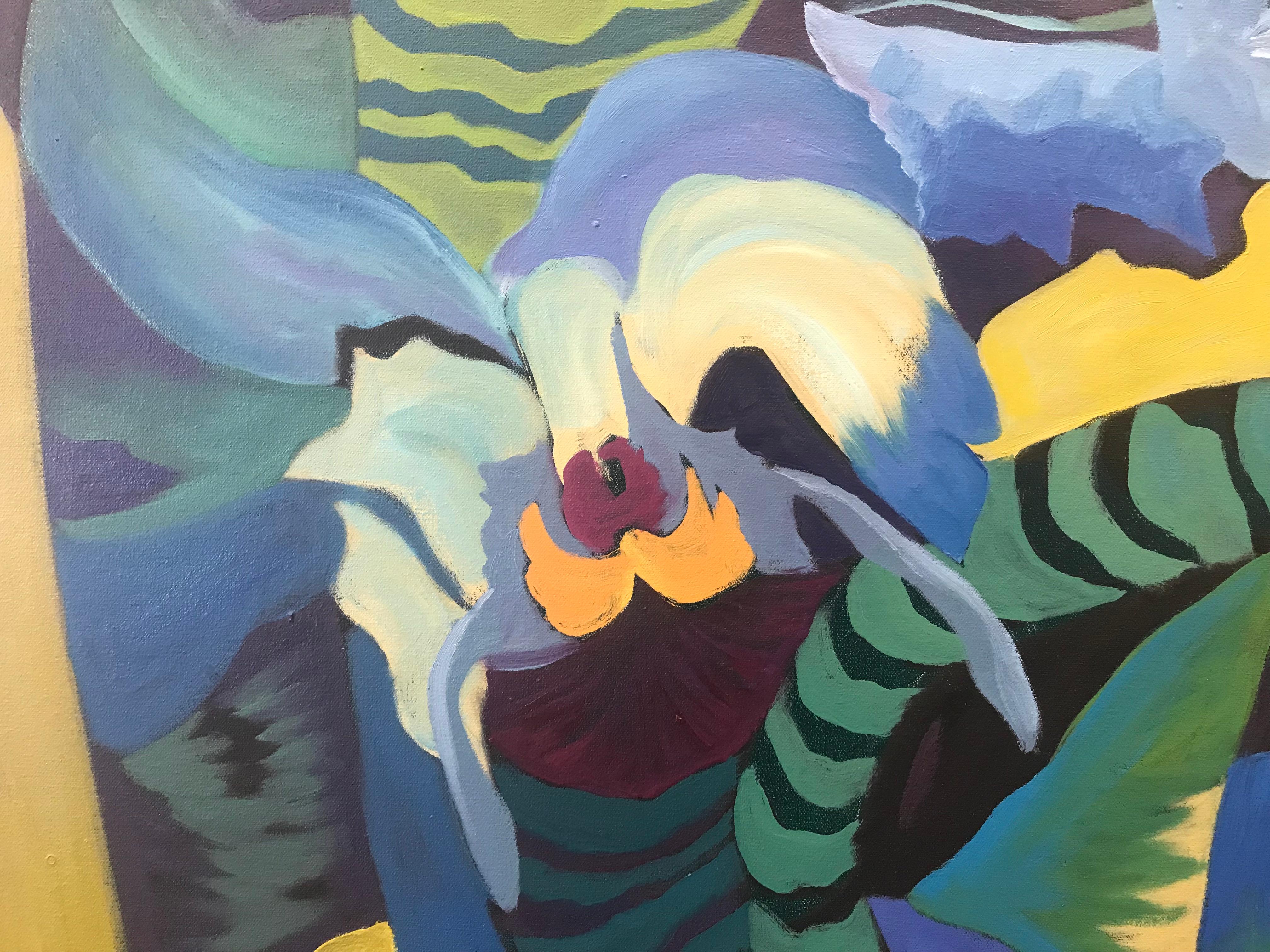 Abstraction de l'orchidée - Peinture abstraite - Huile sur toile de Marc Zimmerman en vente 3