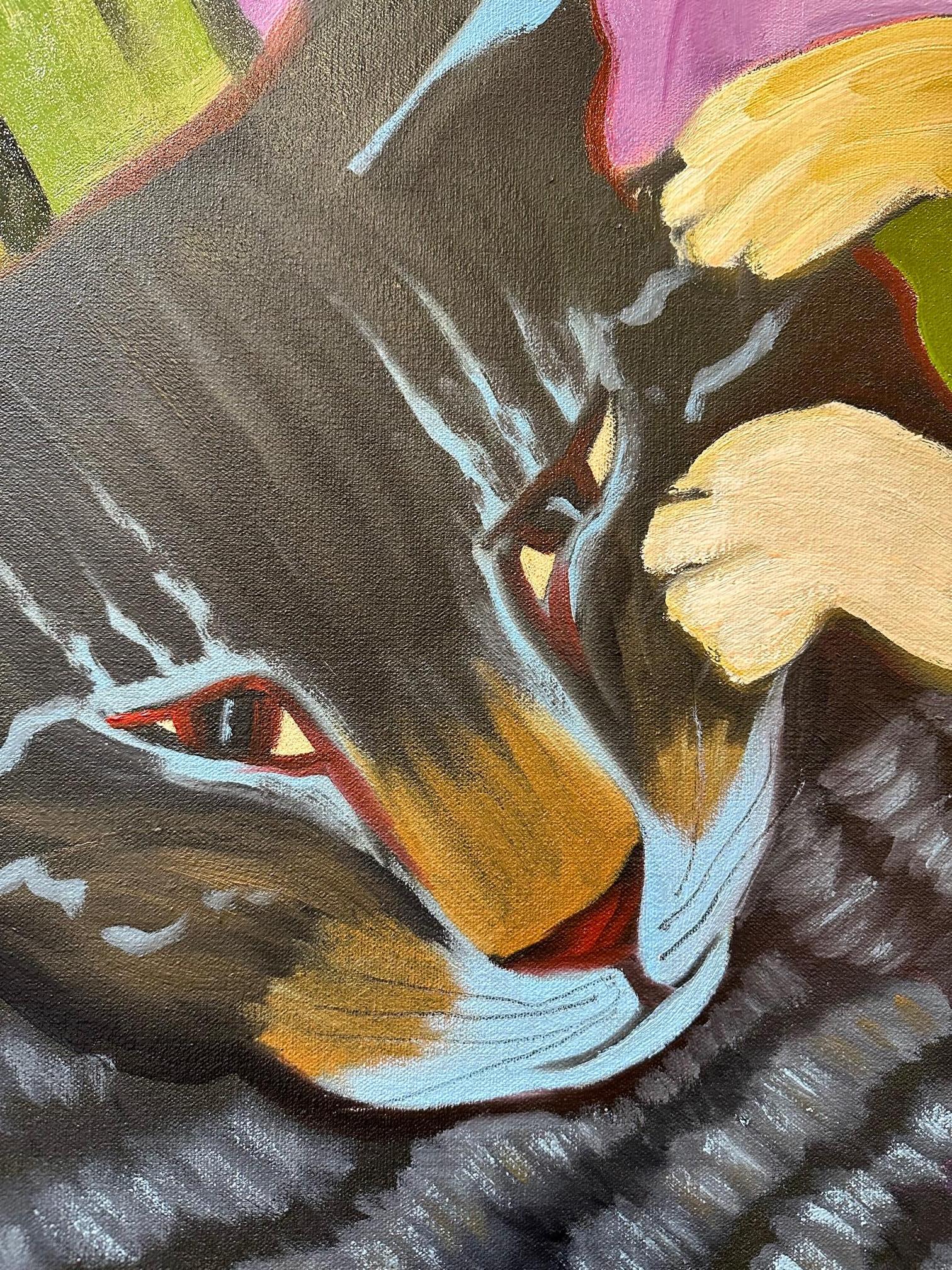Paws in Play - Animal Cats Painting By Marc Zimmerman man en vente 3