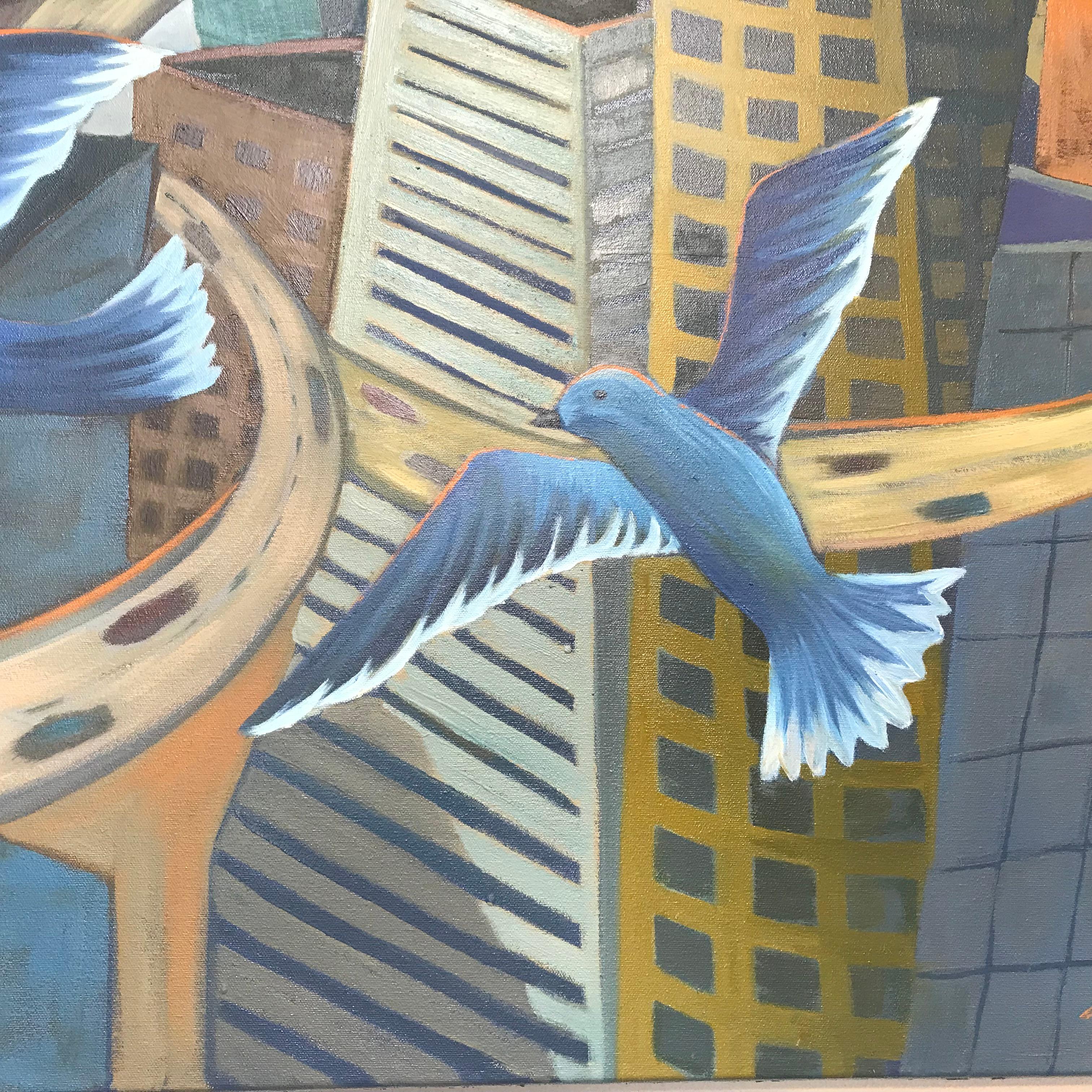 Peace Blessings Portland - Pittura di paesaggio - Olio su tela di Marc Zimmerman in vendita 2