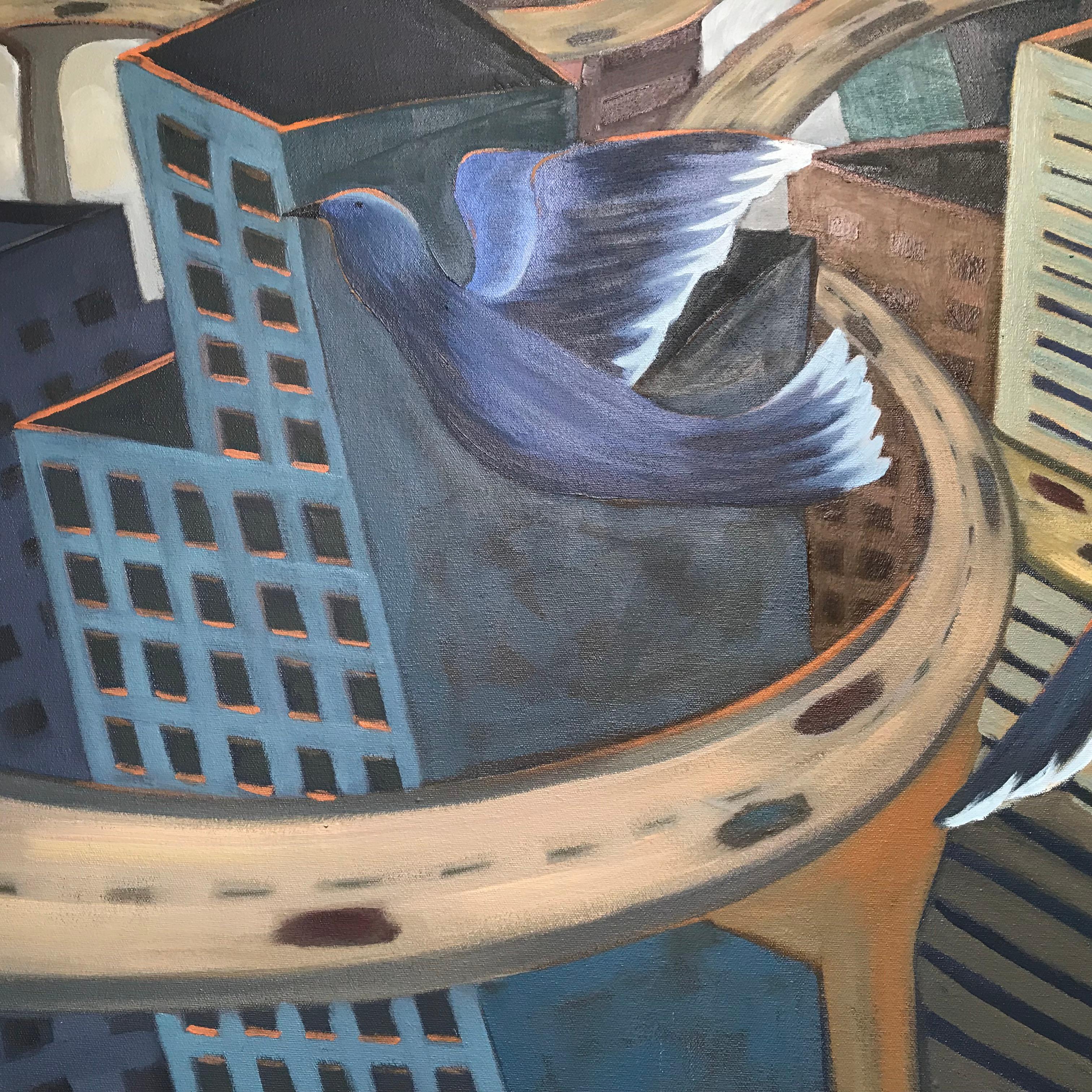 Peace Blessings Portland - Pittura di paesaggio - Olio su tela di Marc Zimmerman in vendita 3