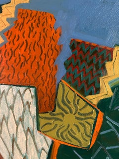 Proteas on Blue  - Abstract Geometric Art By Marc Zimmerman