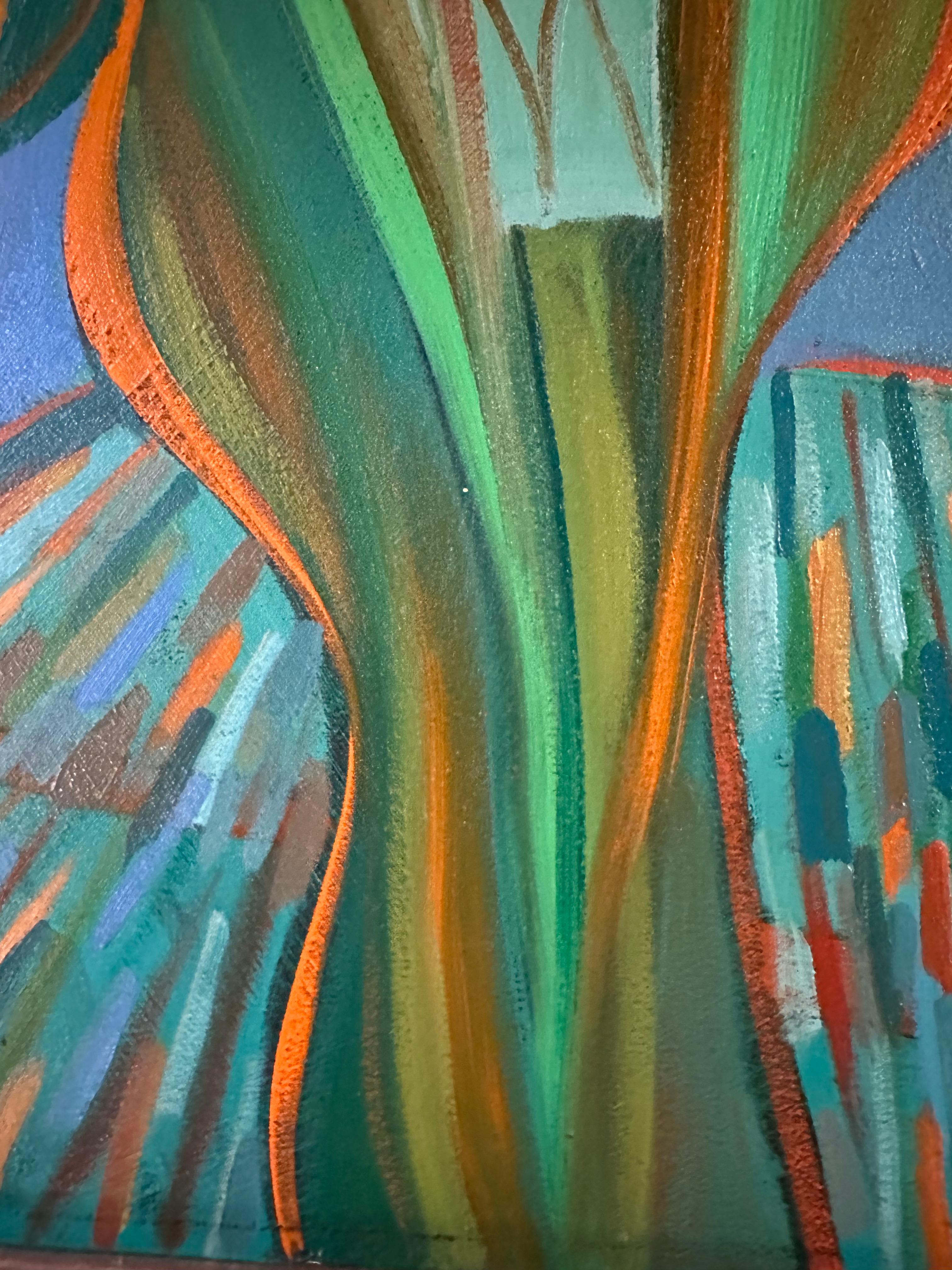 Proteas on Blue  - Abstract Geometric Art By Marc Zimmerman For Sale 5