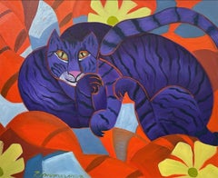 Lila Katze auf Vermilion von Marc Zimmerman