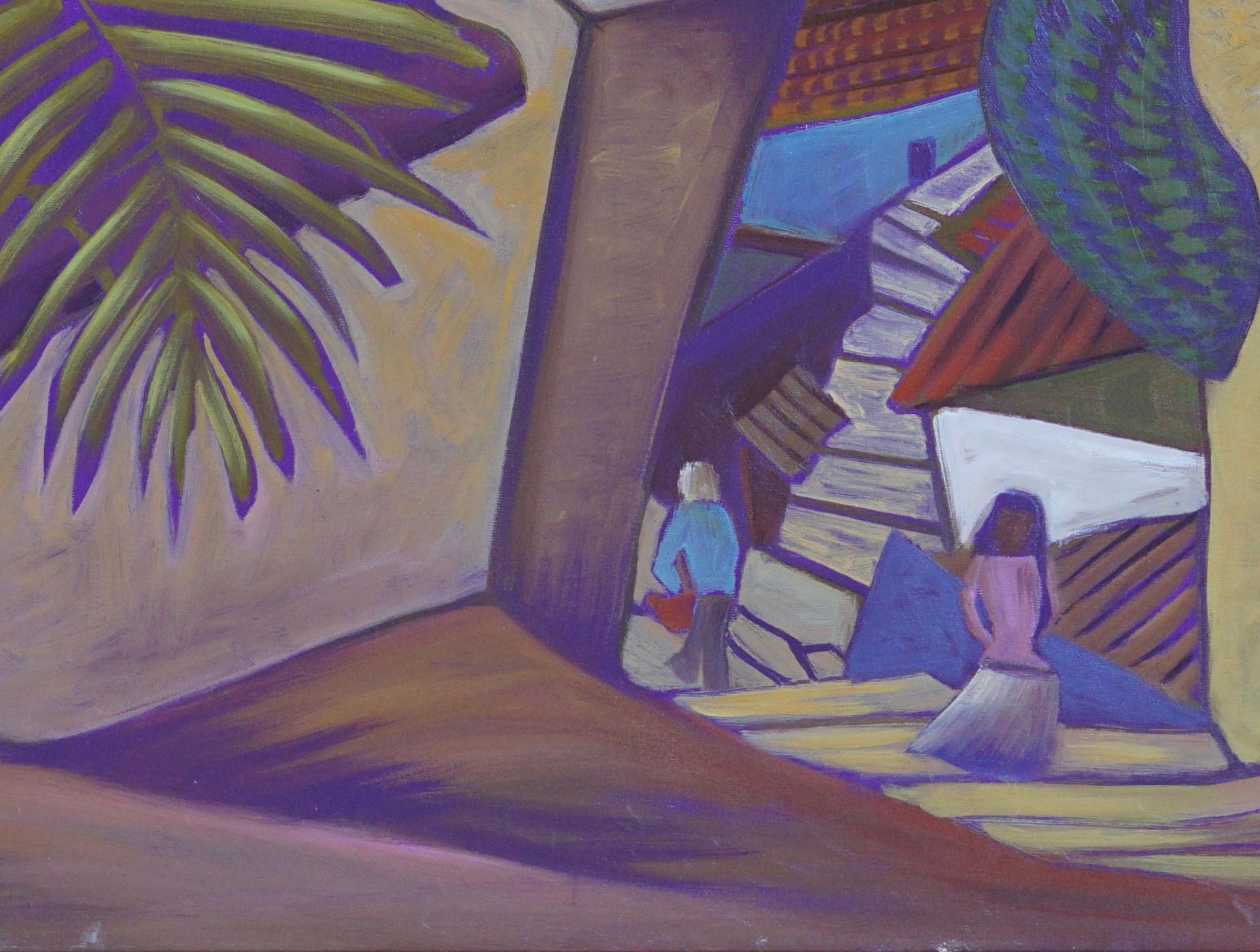 Purple village - Landscape Painting - American Modern Art By Marc Zimmerman  For Sale 2