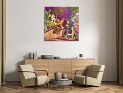 Villaggio viola - Pittura di paesaggio - Olio su tela di Marc Zimmerman