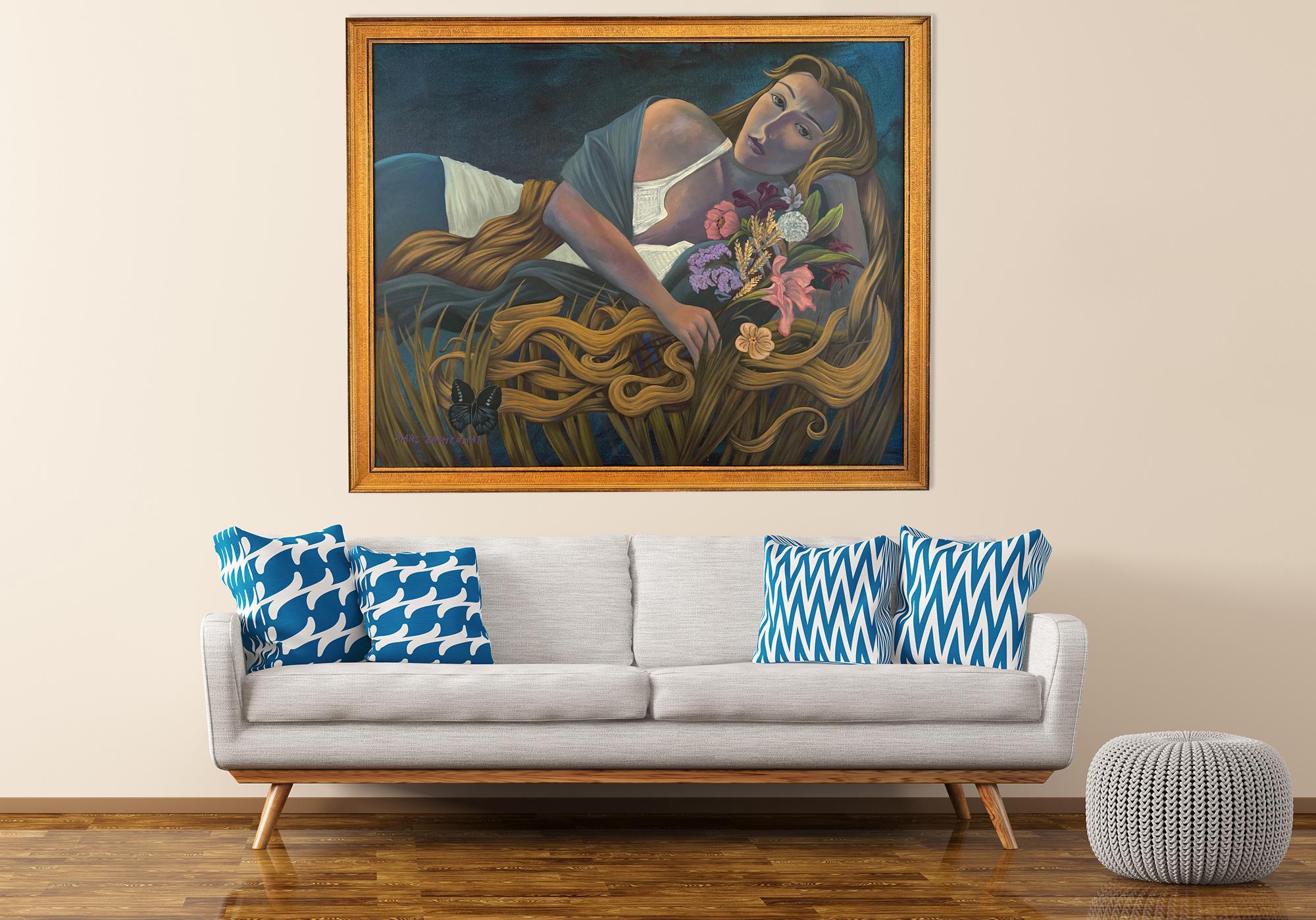 Rapunzel - Mujer con el pelo largo por Marc Zimmerman - Arte Figurativo en venta 1