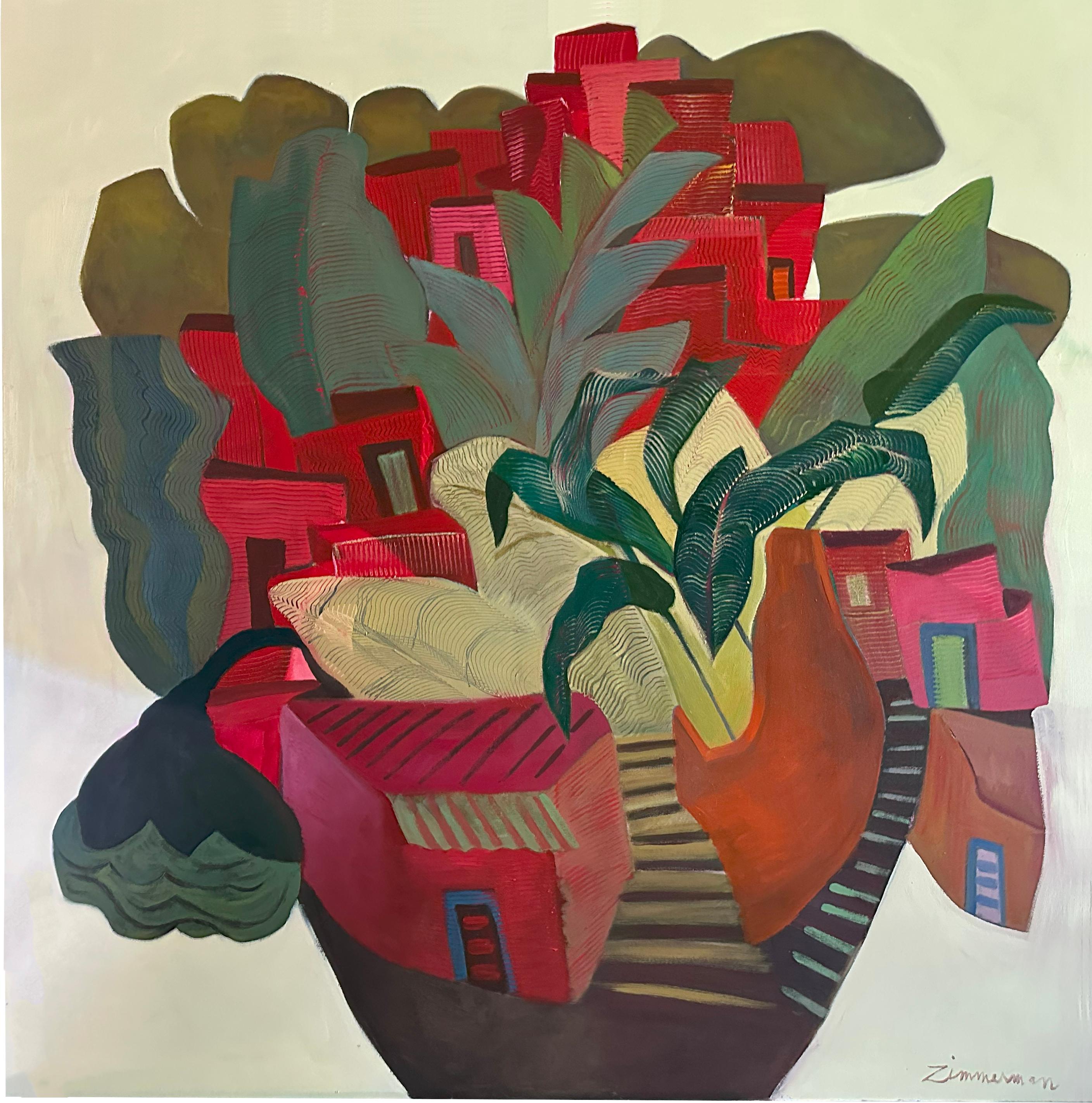 Dieses Meisterwerk ist in der Zimmerman Gallery, Carmel CA, ausgestellt.

Marc Zimmerman schafft verspielte Gemälde, ob tiefgründiger, geheimnisvoller Dschungel oder herrlich skurrile Blumen. Seine Farbpalette erkundet verschiedene Harmonien und