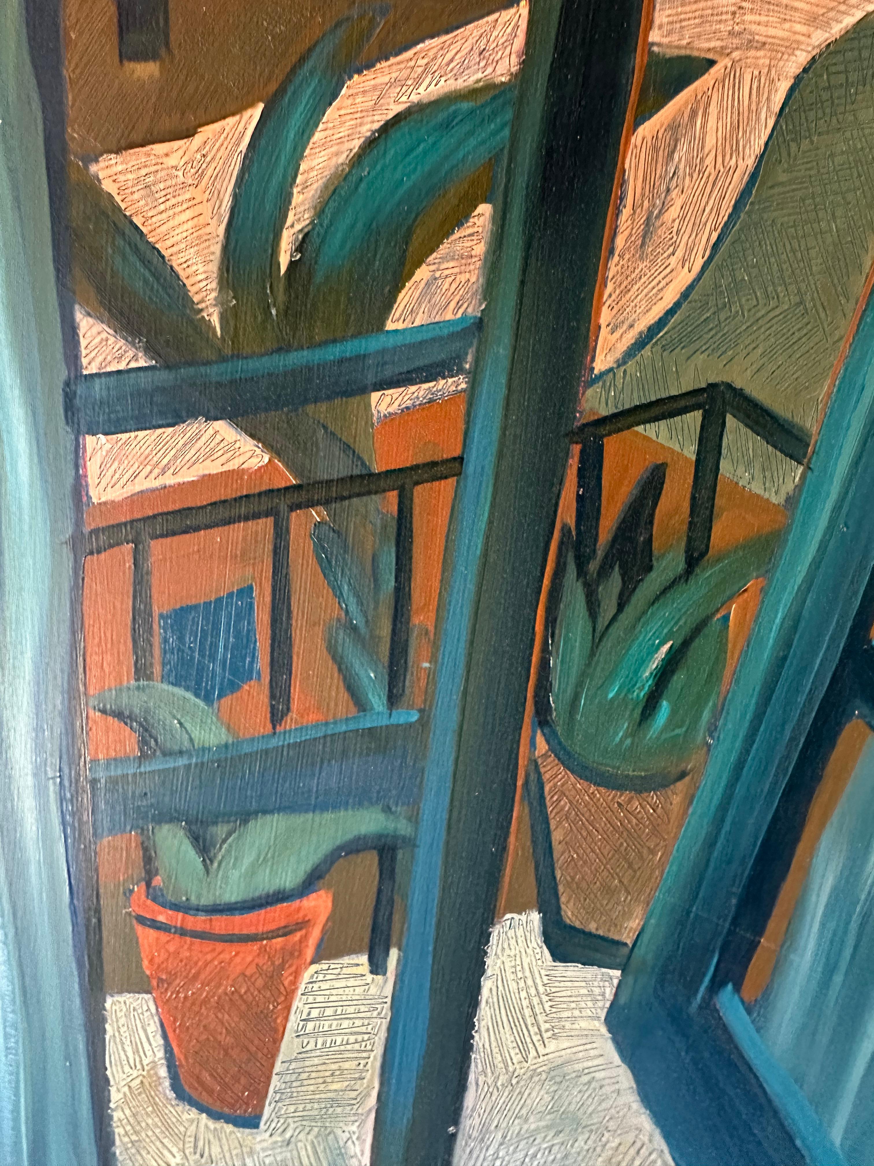 San Miguel Balcony - Urbanscape in Blue - Contemporary Art By Marc Zimmerman For Sale 2