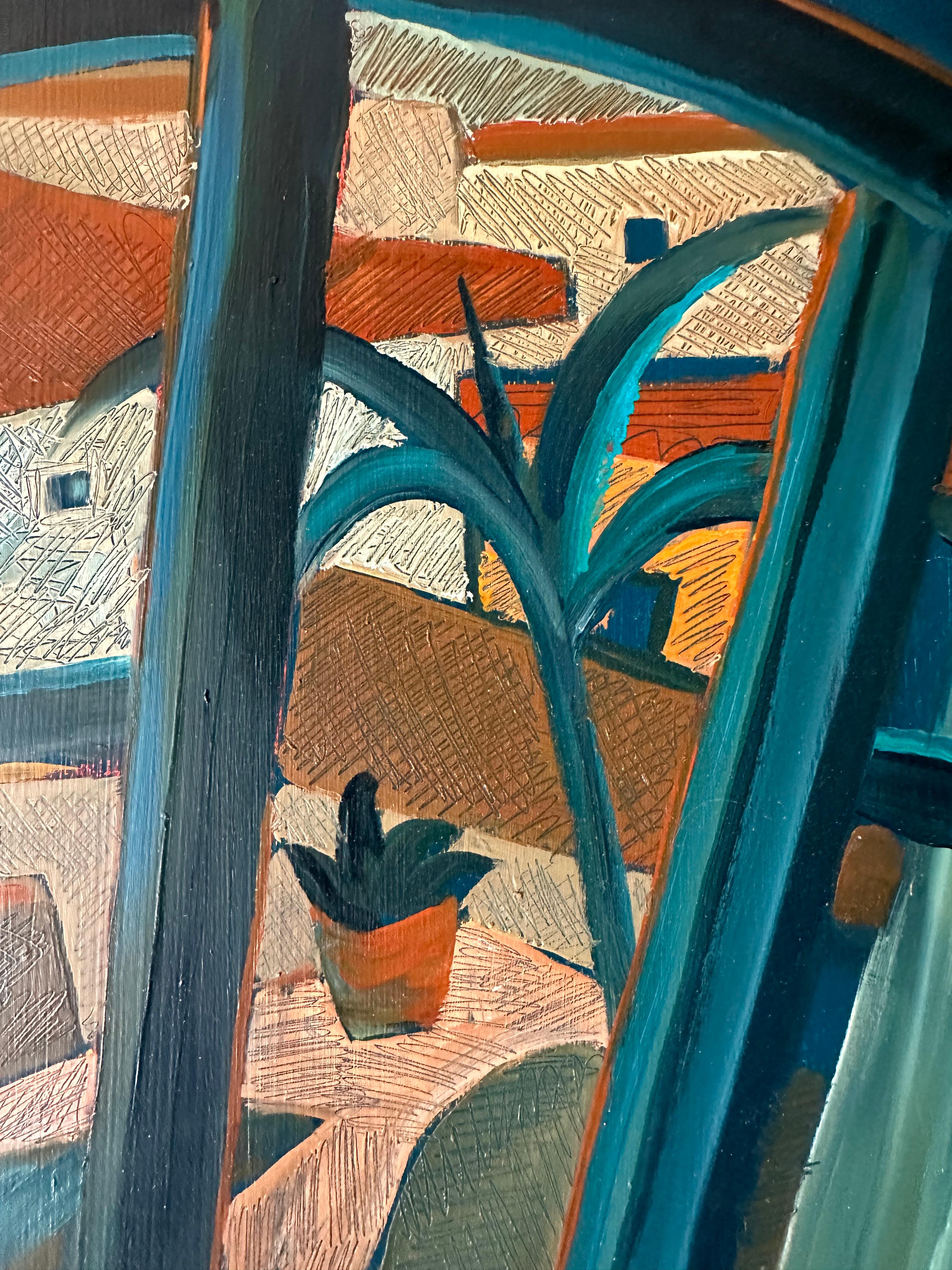 San Miguel Balcony - Urbanscape in Blue - Contemporary Art By Marc Zimmerman For Sale 3