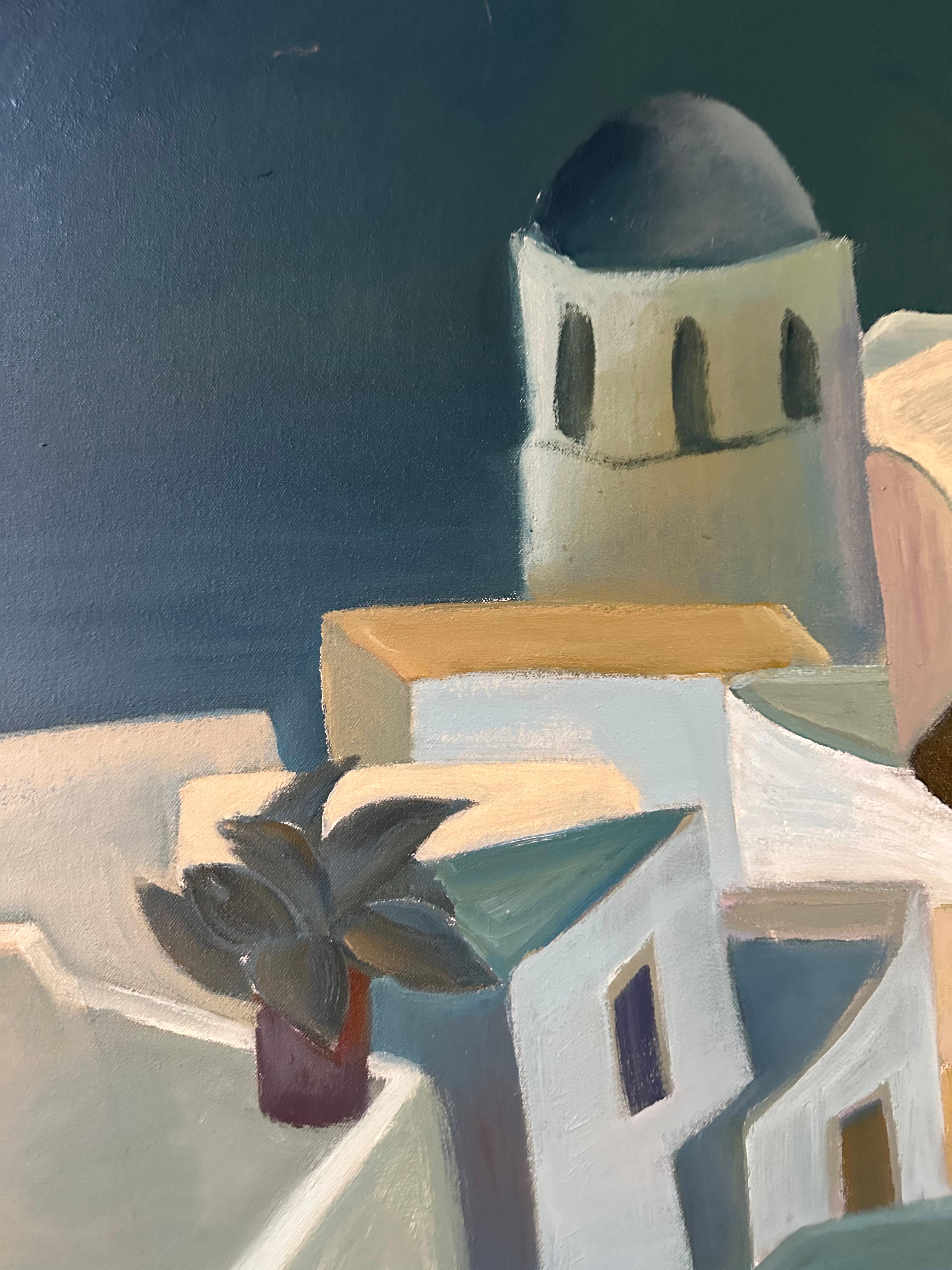 Santorini - Pintura Figurativa - Pintura al Óleo Por Marc Zimmerman en venta 3