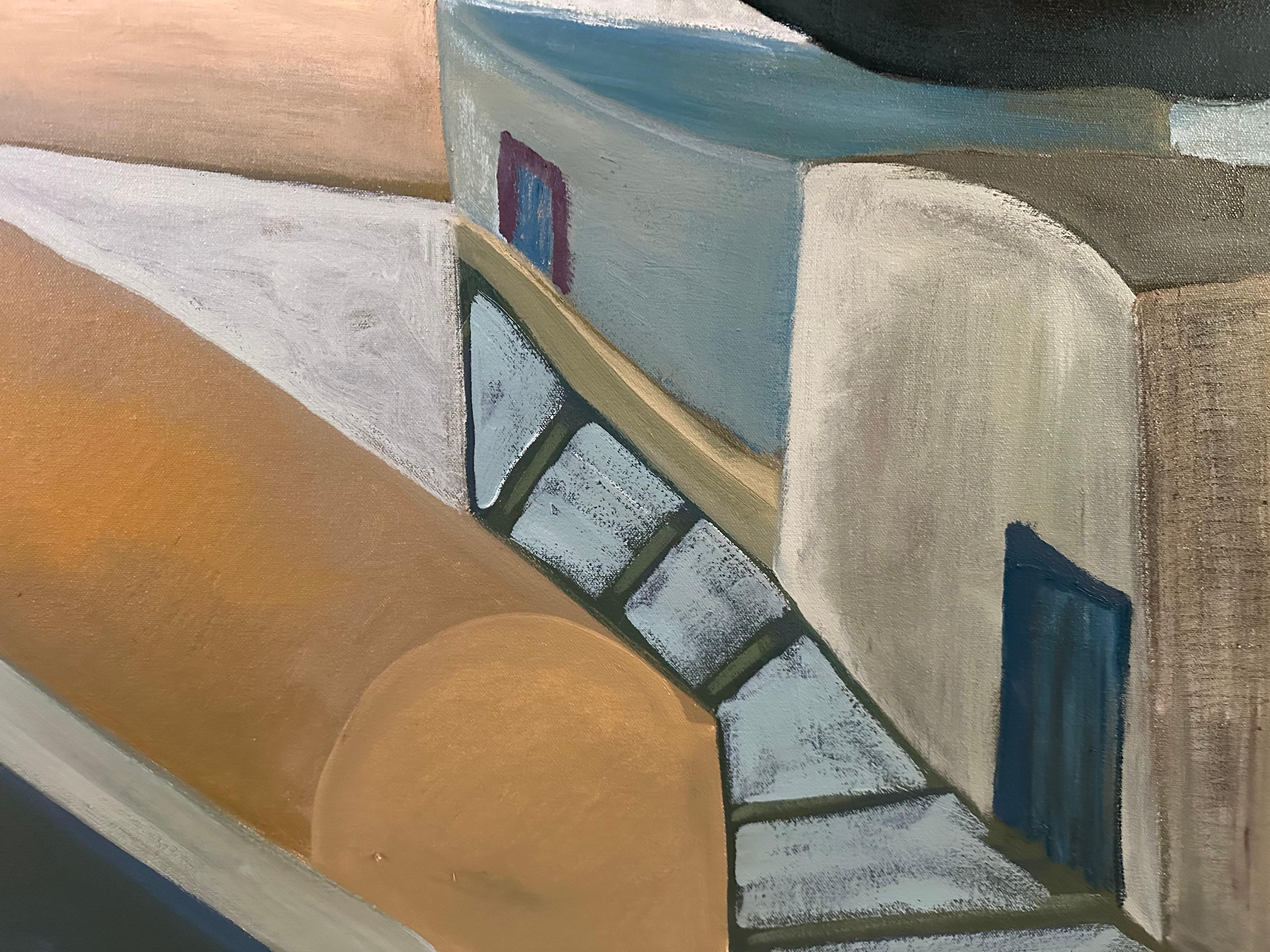 Santorini - Pintura Figurativa - Pintura al Óleo Por Marc Zimmerman en venta 4