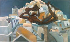 Peinture figurative Santorini - Peinture à l'huile de Marc Zimmerman