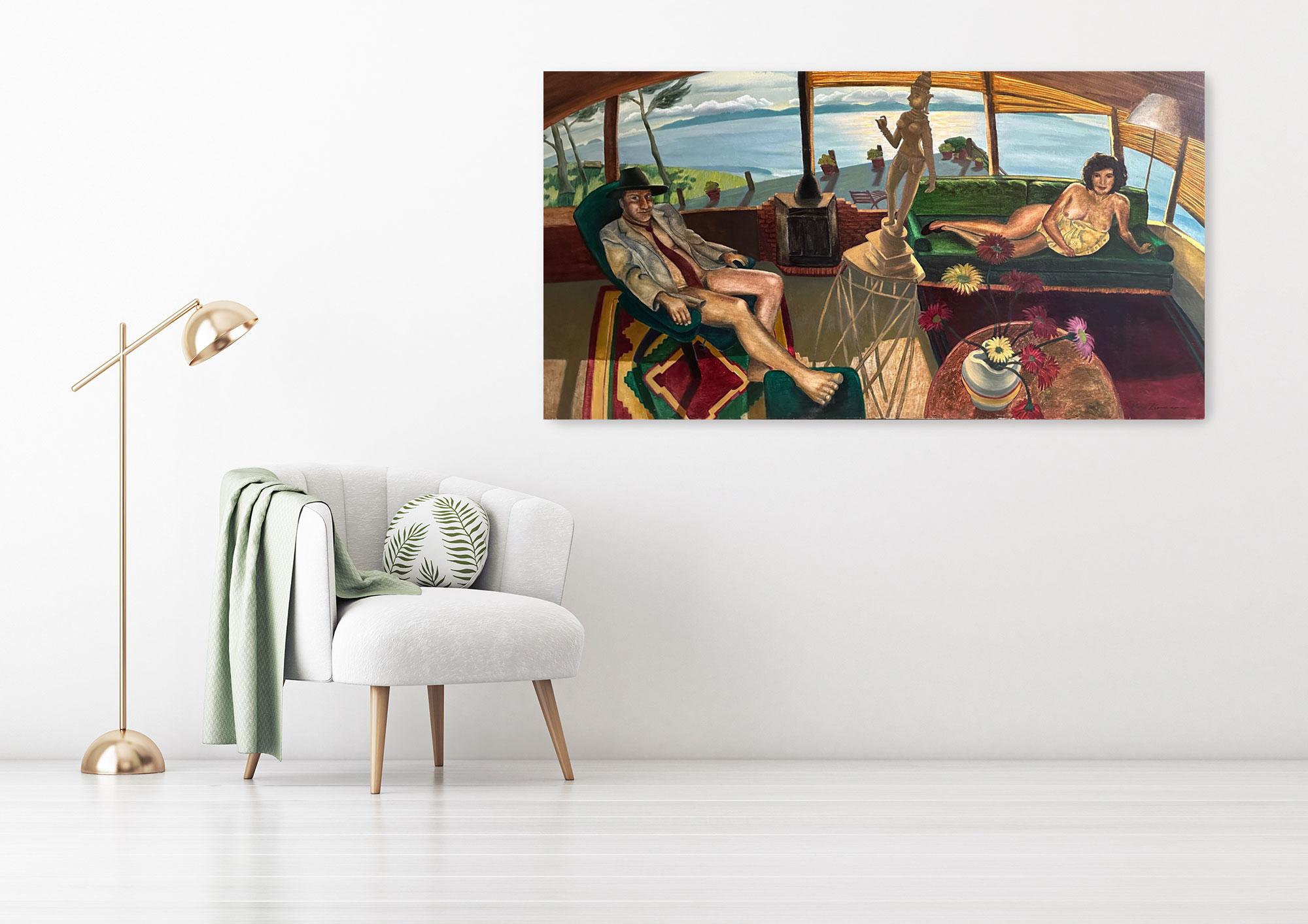 Selbstporträt – Akt, figuratives Gemälde von Marc Zimmerman im Angebot 1