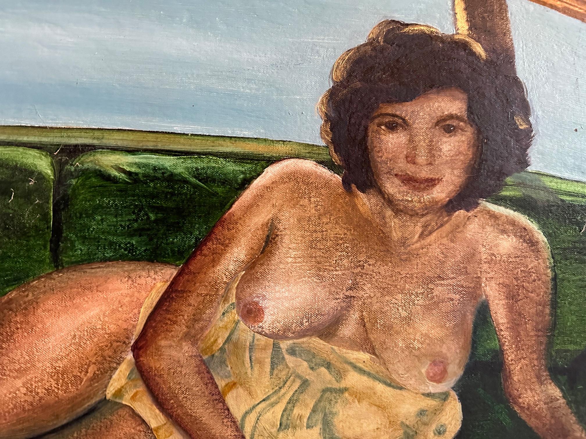 Selbstporträt – Akt, figuratives Gemälde von Marc Zimmerman im Angebot 3
