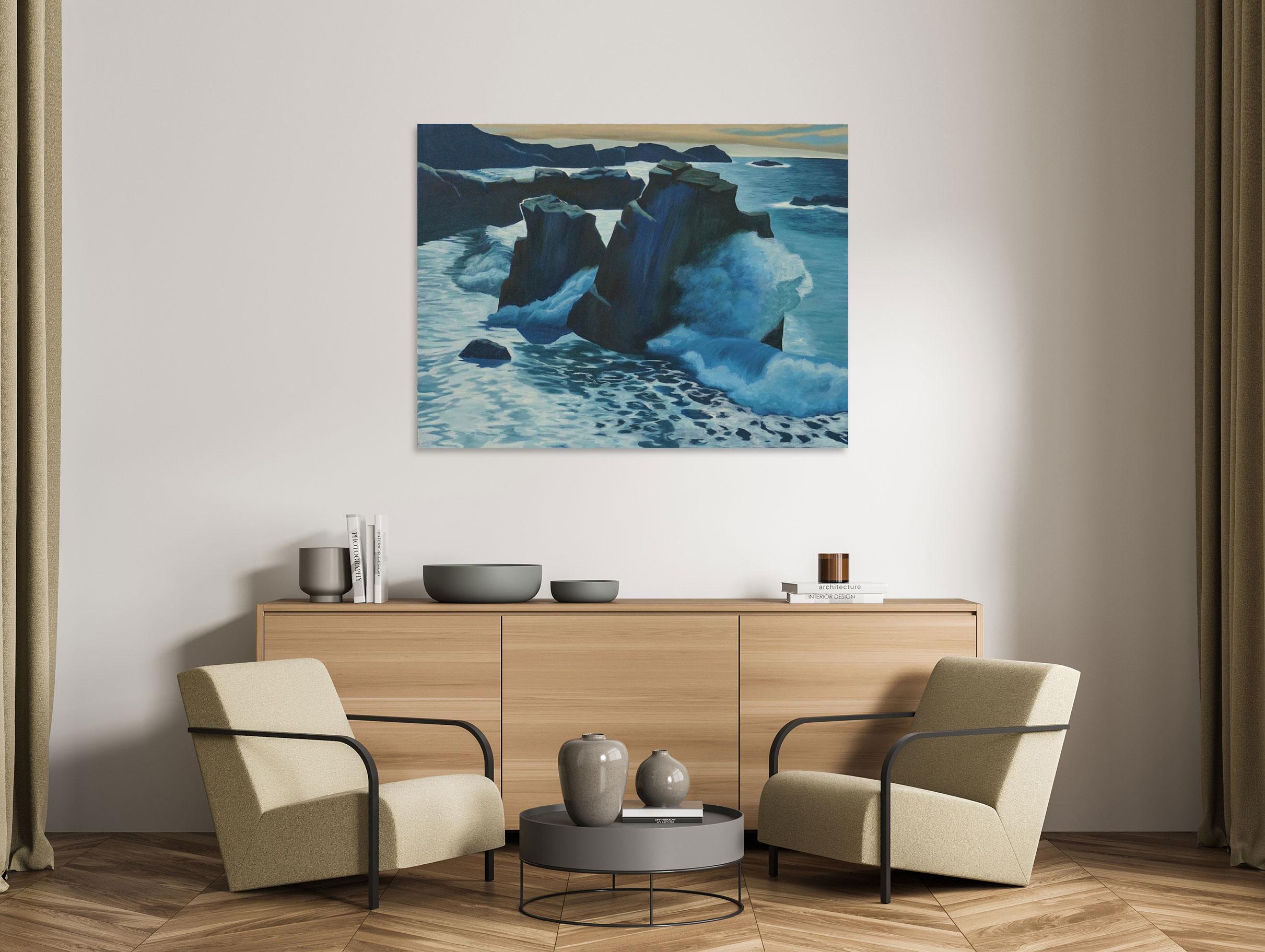 Sobranes Big Sur - Pintura Paisaje - Arte Contemporáneo Por Marc Zimmerman en venta 1