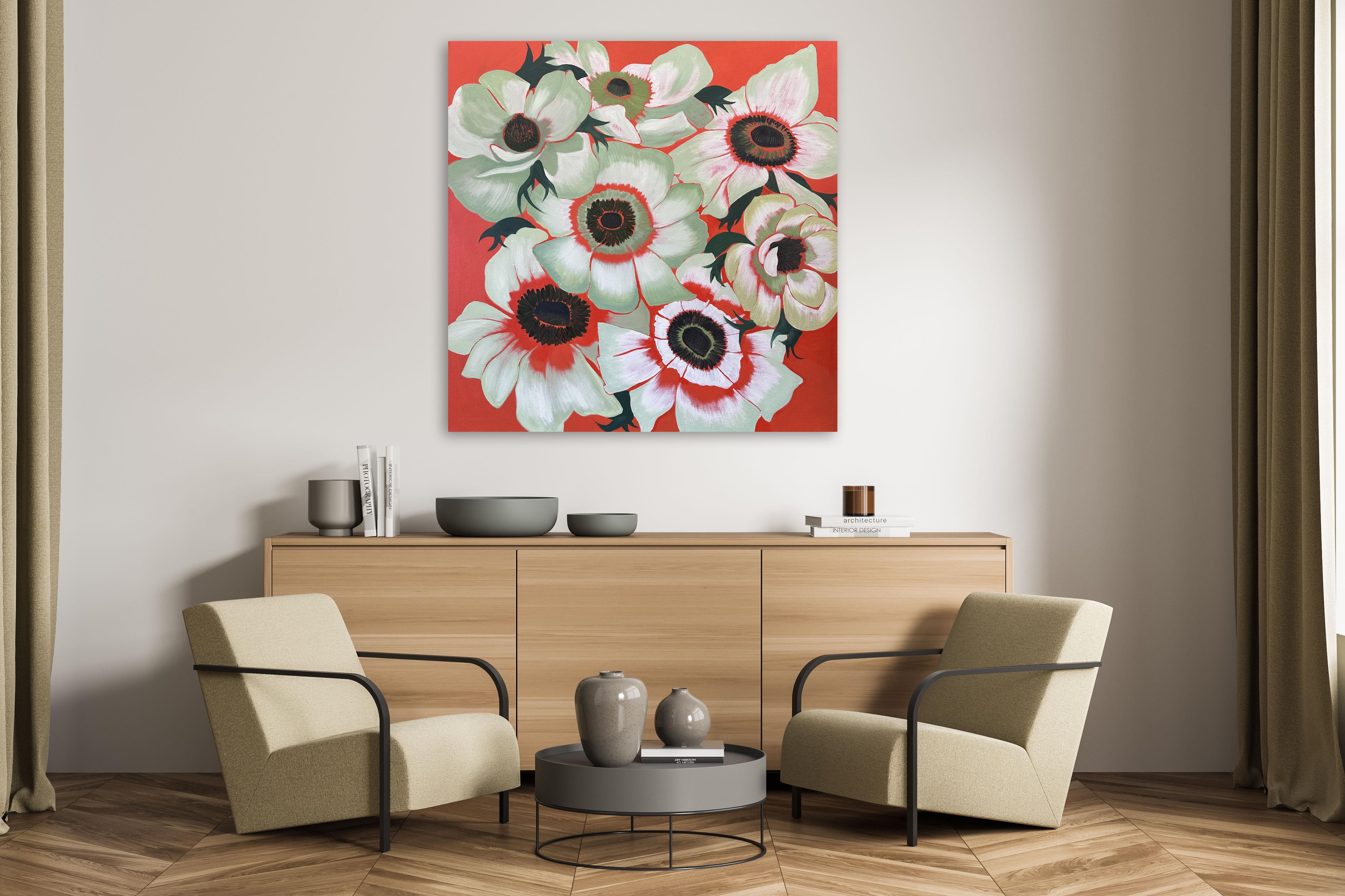 Spring is Here (Le printemps est là) - Peinture florale abstraite de Marc Zimmerman en vente 2
