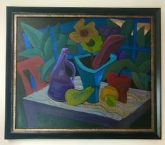 Still life with Aggressive Jungle - Still Life Painting- Oil On Canvas By Marc