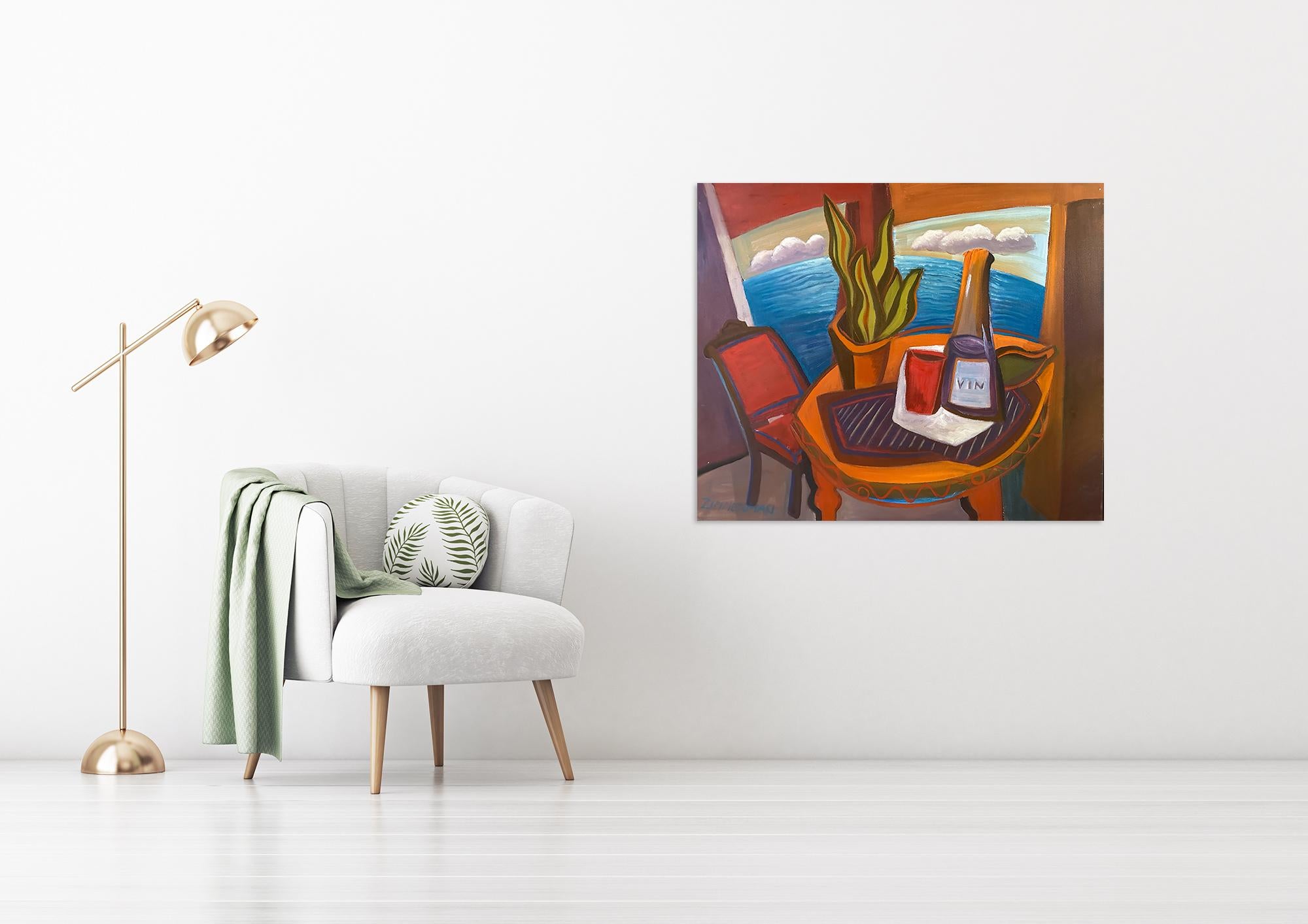 Stillife On A Round Planet - Still-Life Painting By Marc Zimmerman For Sale 1