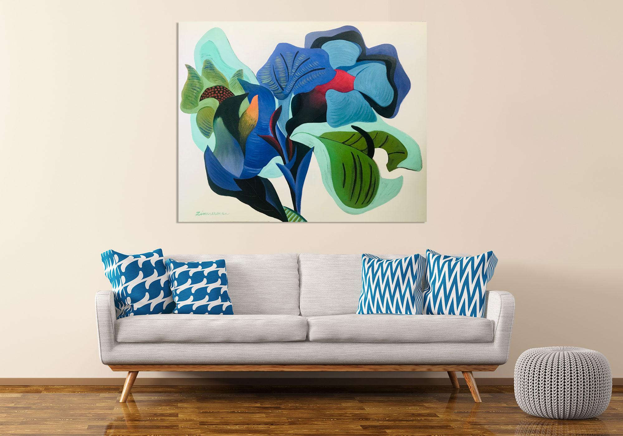 Symbiotische Wachstum – abstraktes geblümtes Gemälde von Marc Zimmerman im Angebot 1