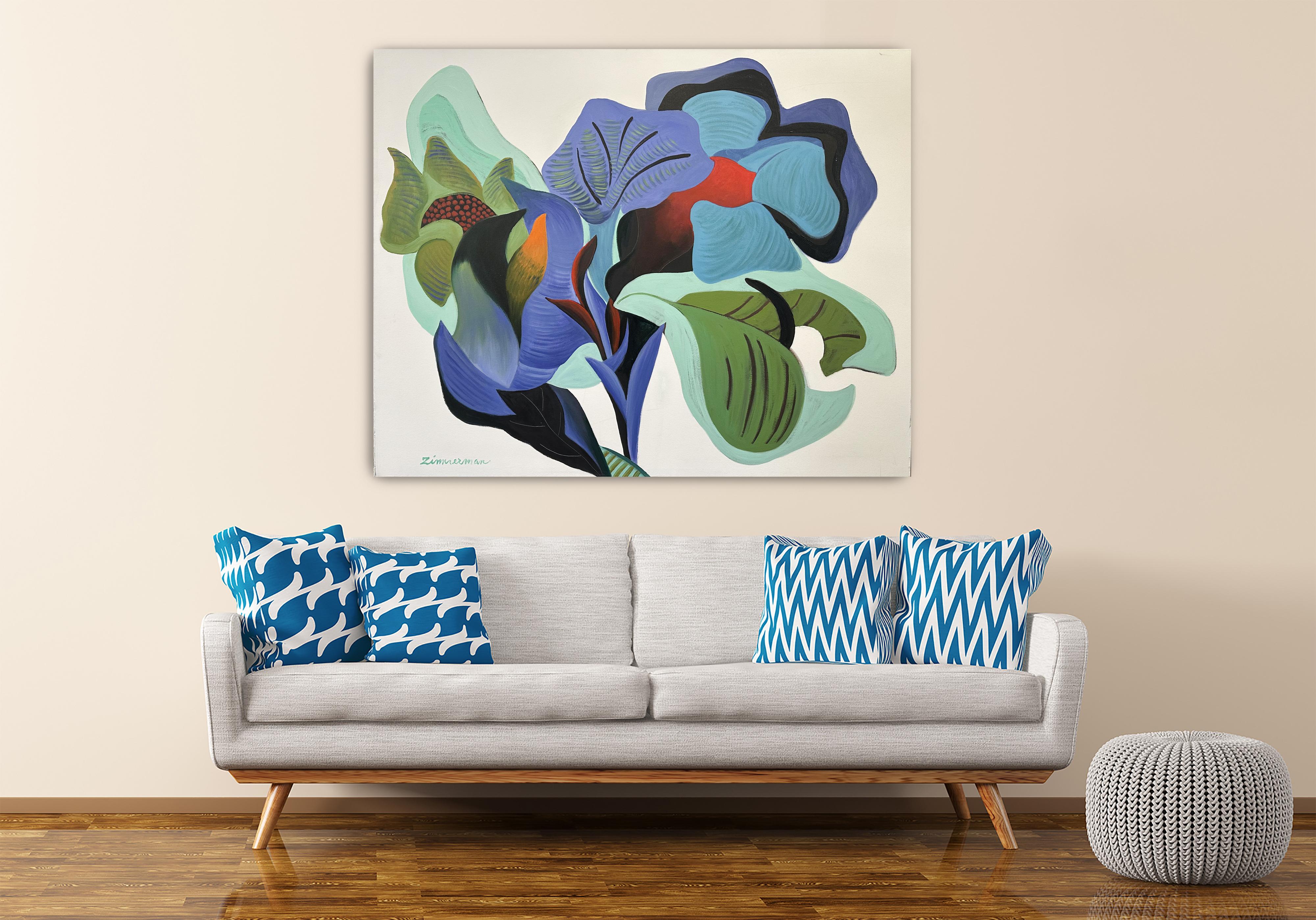 Symbiotic Growth - Floral Abstract Painting By Marc Zimmerman For Sale 1