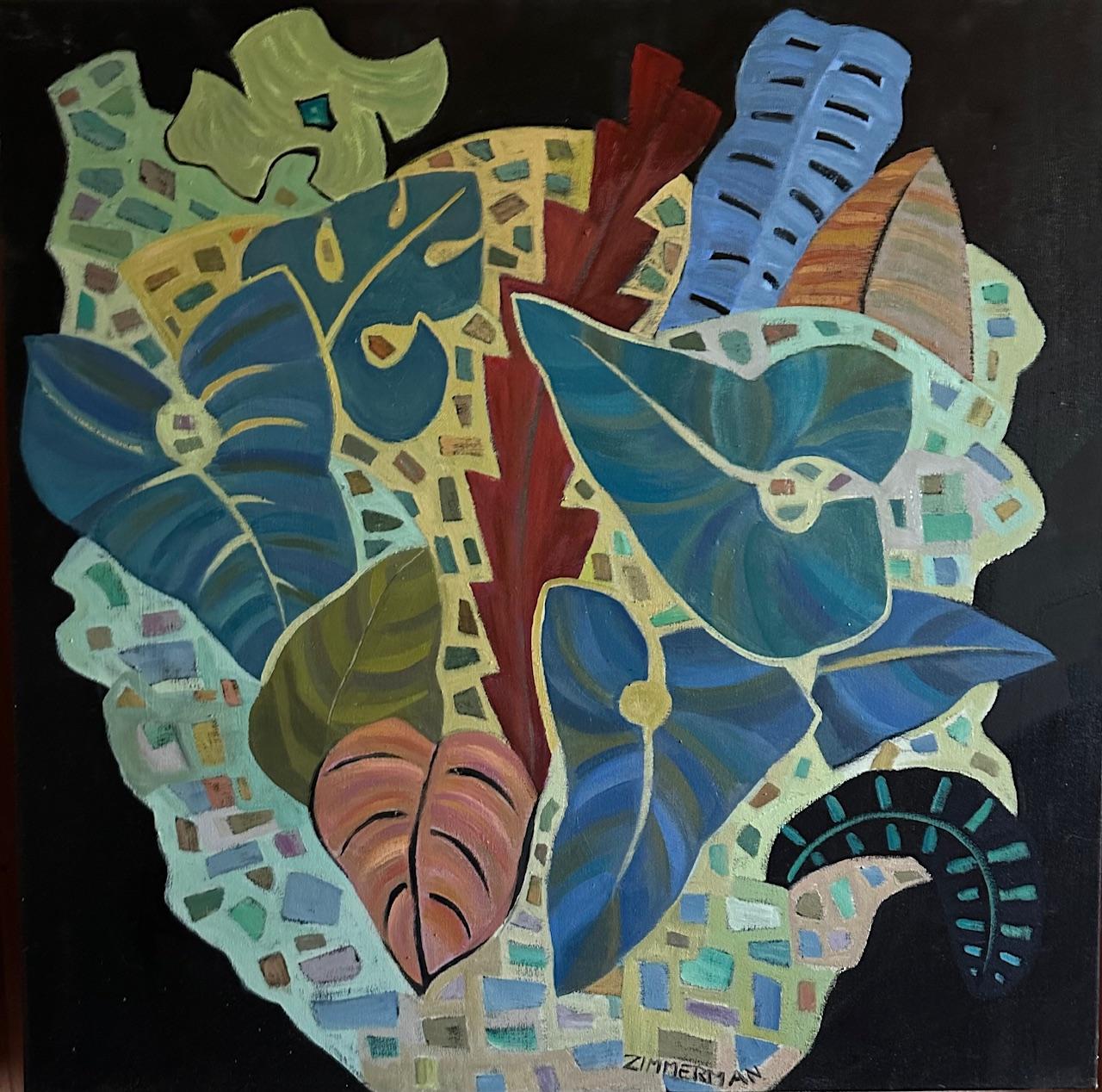 Toma cinco -Floral  Pintura de abstracción de Marc Zimmerman -