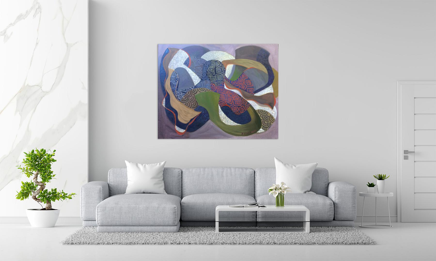 The Flow of Pattern von Marc Zimmerman - Lila Abstrakte Kunst im Angebot 1