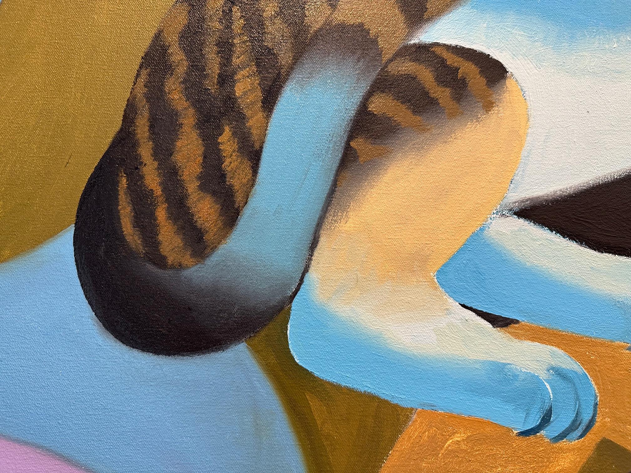 Il grande lettino - Gatti animali dipinto da Marc Zimmerman in vendita 2