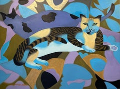 The Great Lounger - Peinture de chats - Animaux par Marc Zimmerman