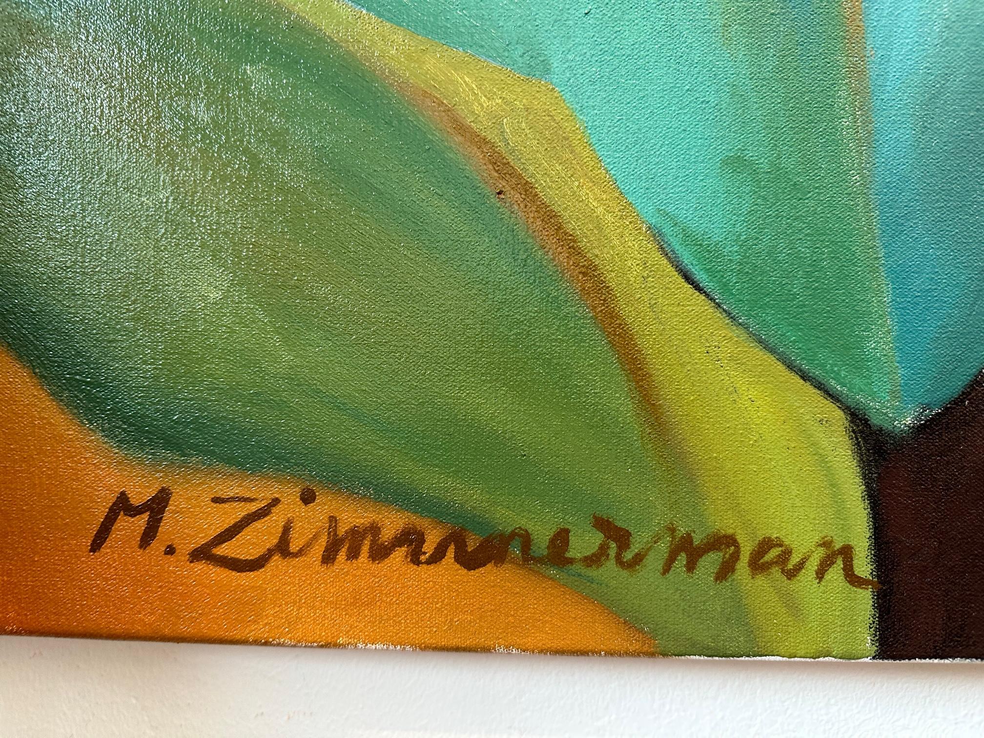 THE PRIMADONNA 2 - Chat in the Jungle - Grande peinture de Marc Zimmerman en vente 2