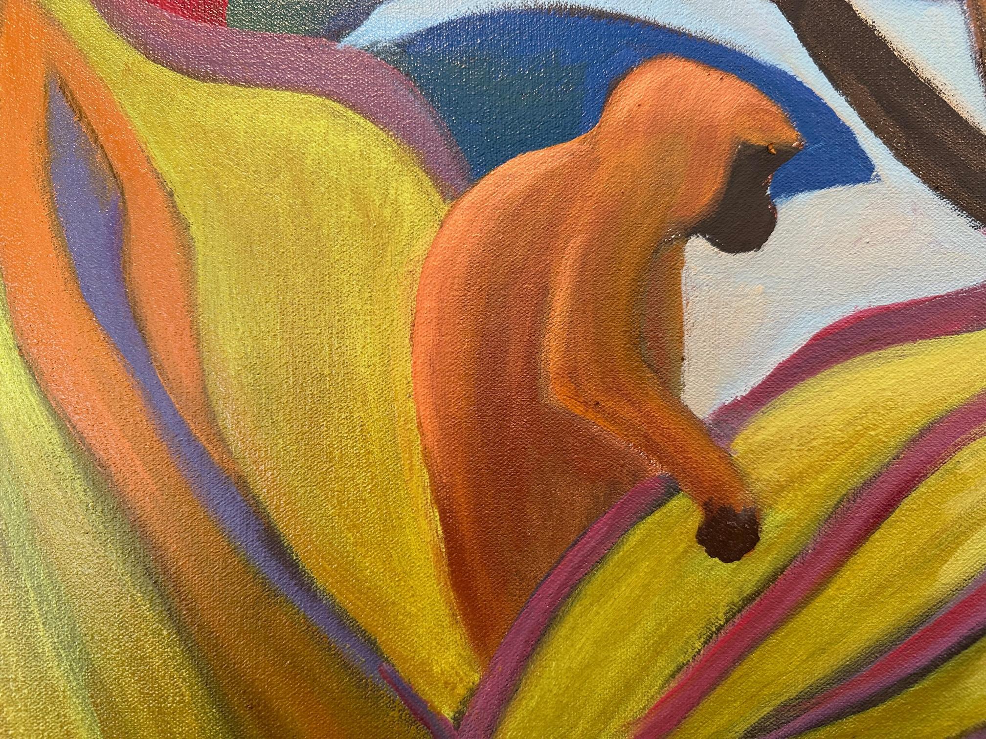 THE PRIMADONNA 2 - Chat in the Jungle - Grande peinture de Marc Zimmerman en vente 5