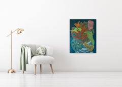 La foglia rossa - Pittura astratta - Arte moderna di Marc Zimmerman