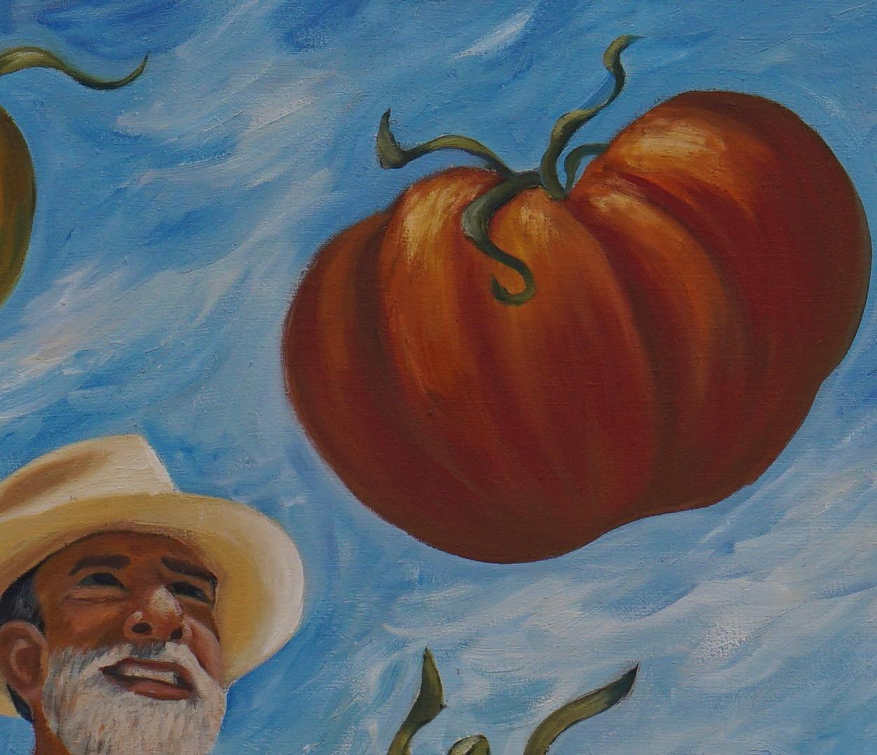 Tomatenjuggler – figuratives Gemälde – zeitgenössisch von Marc Zimmerman im Angebot 2