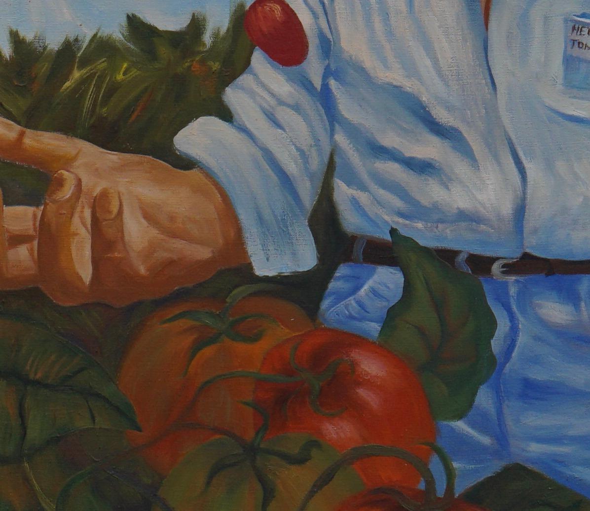 Tomatenjuggler – figuratives Gemälde – zeitgenössisch von Marc Zimmerman im Angebot 3