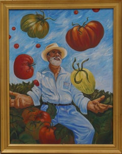 Tomatenjuggler – figuratives Gemälde – zeitgenössisch von Marc Zimmerman