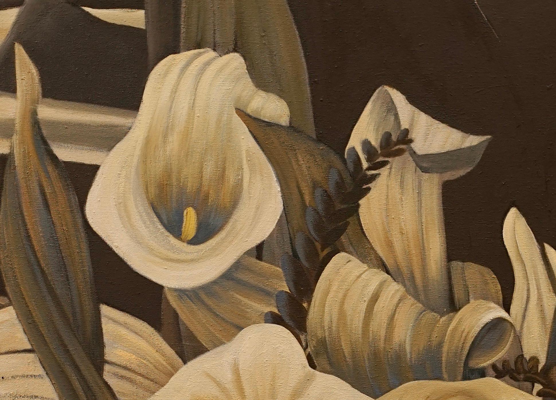 Tonal Lillies - Landscape Painting - American Modern Art By Marc Zimmerman For Sale 2