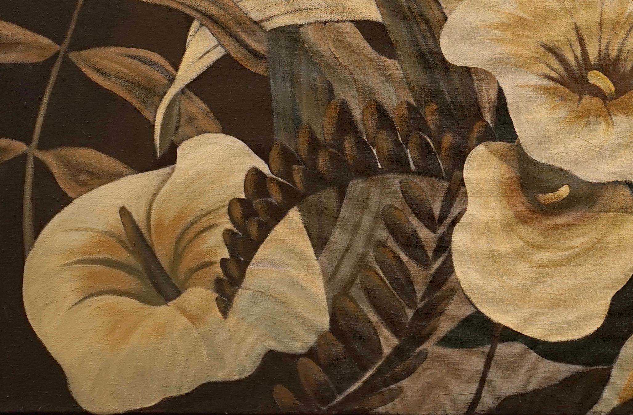 Tonal Lillies - Landscape Painting - American Modern Art By Marc Zimmerman For Sale 3