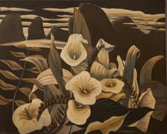 Tonal Lillies - Peinture de paysage - Art moderne américain par Marc Zimmerman