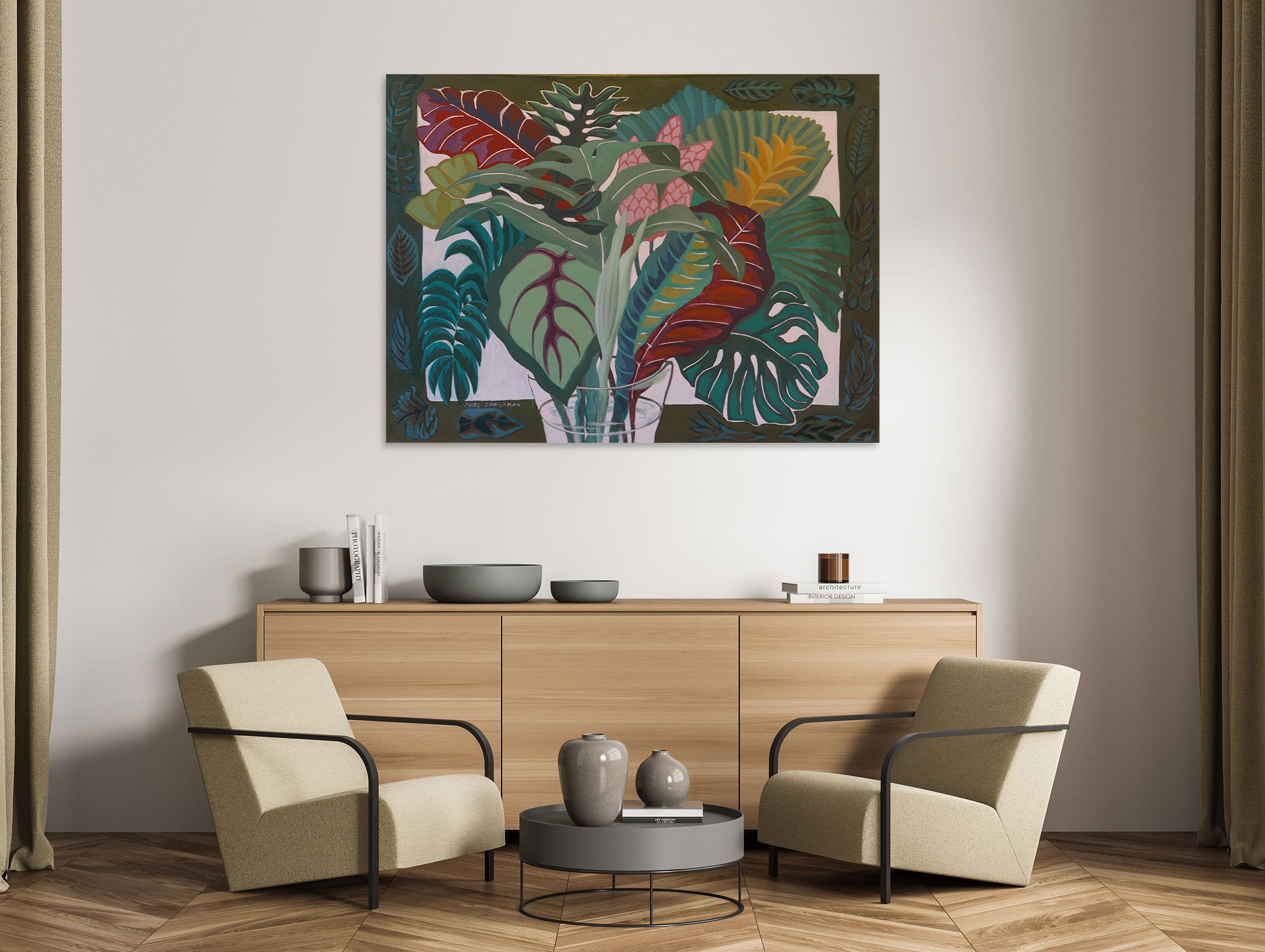 Bouquet tropicale - Pittura floreale - Arte floreale di Marc Zimmerman in vendita 1