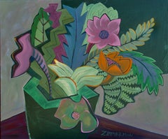 Tropische Fantasie #7 – Stillleben-Gemälde – Ölgemälde von Marc Zimmerman