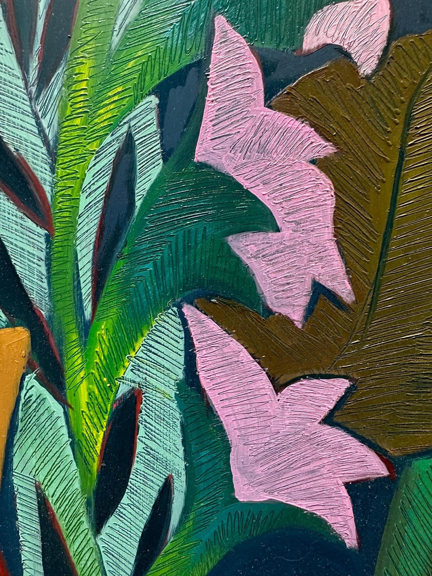 Fantasia floreale tropicale - Natura morta di fiori dipinta da Marc Zimmerman in vendita 3