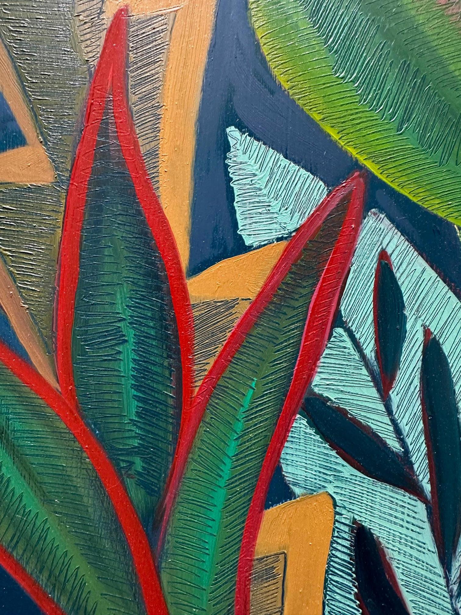 Fantasia floreale tropicale - Natura morta di fiori dipinta da Marc Zimmerman in vendita 4