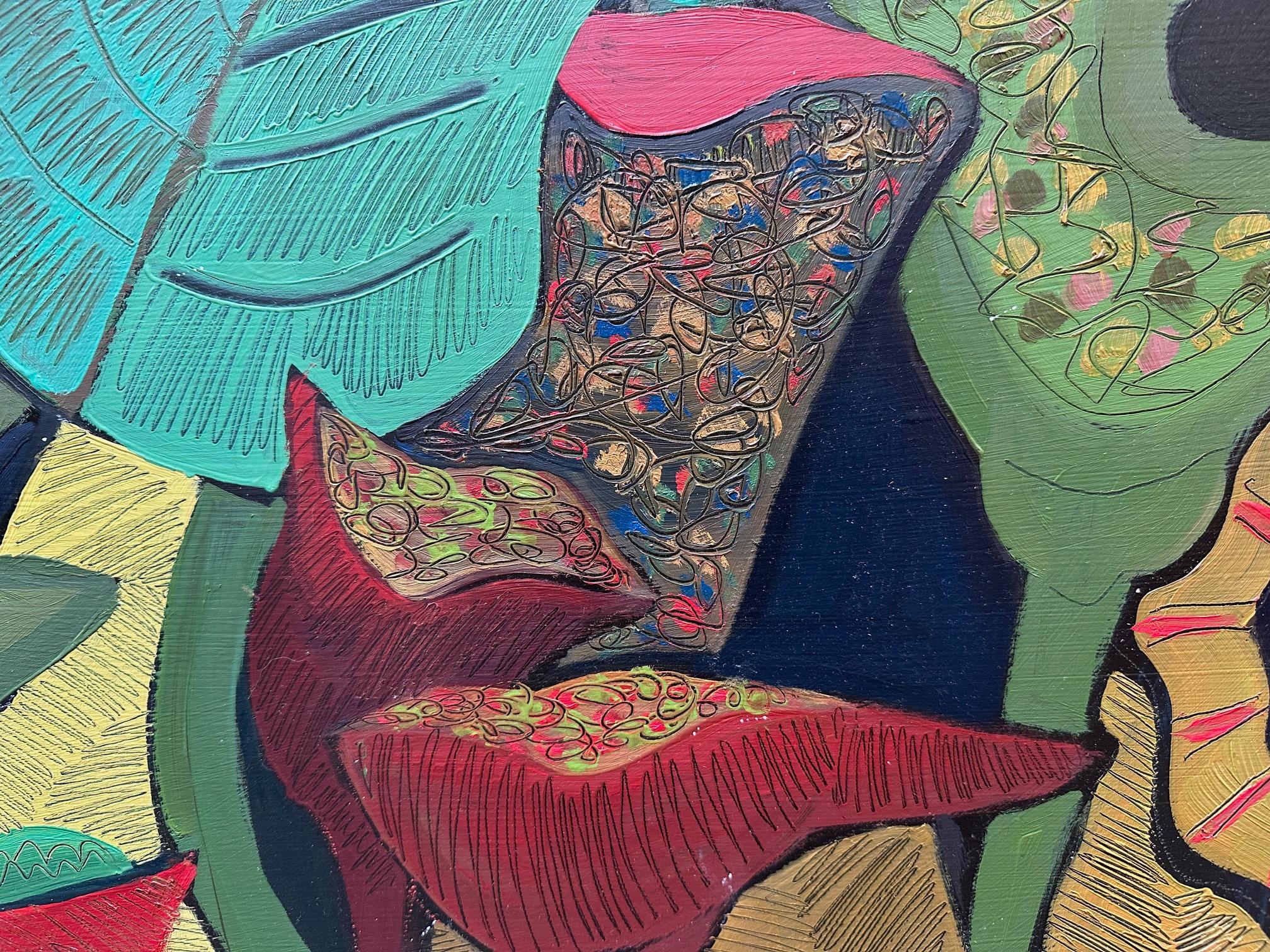 Fantasía Floral Tropical - Pintura Naturaleza Muerta Flores de Marc Zimmerman en venta 4